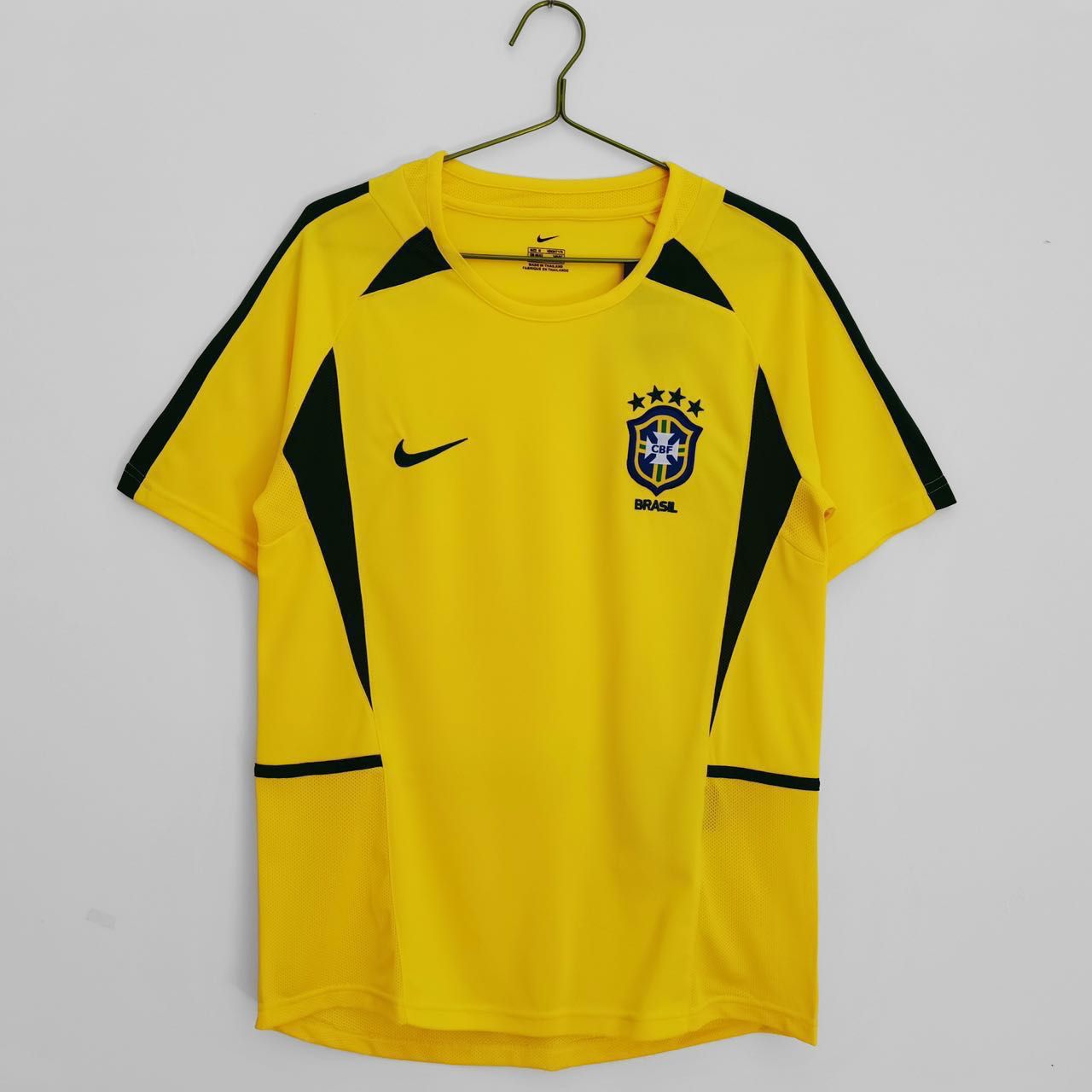 Brazil 2002 World Cup Home Jersey Half Sleeves | Retro Version