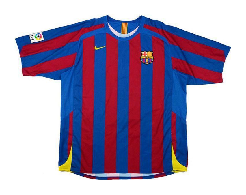 FC Barcelona 2005-06 Home Jersey Half Sleeves Retro Version clubdrip