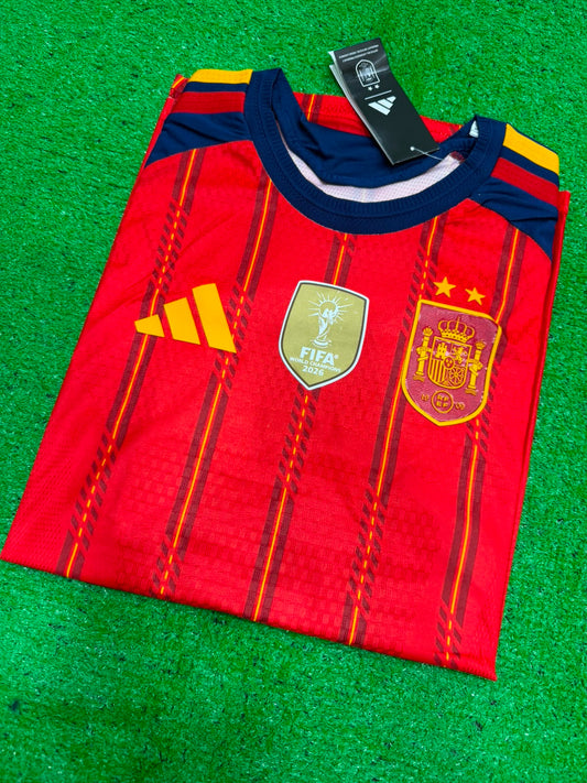 Spain 2026 World Cup 2 Stars Champions Badge Jersey Player Version Red - ClubDrip India