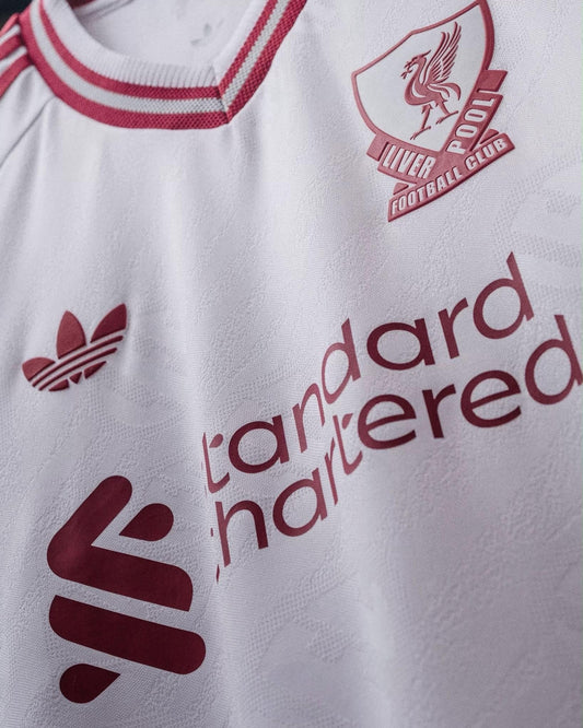 Liverpool FC 2026-27 Away Jersey Player Version White Red Heritage - ClubDrip India