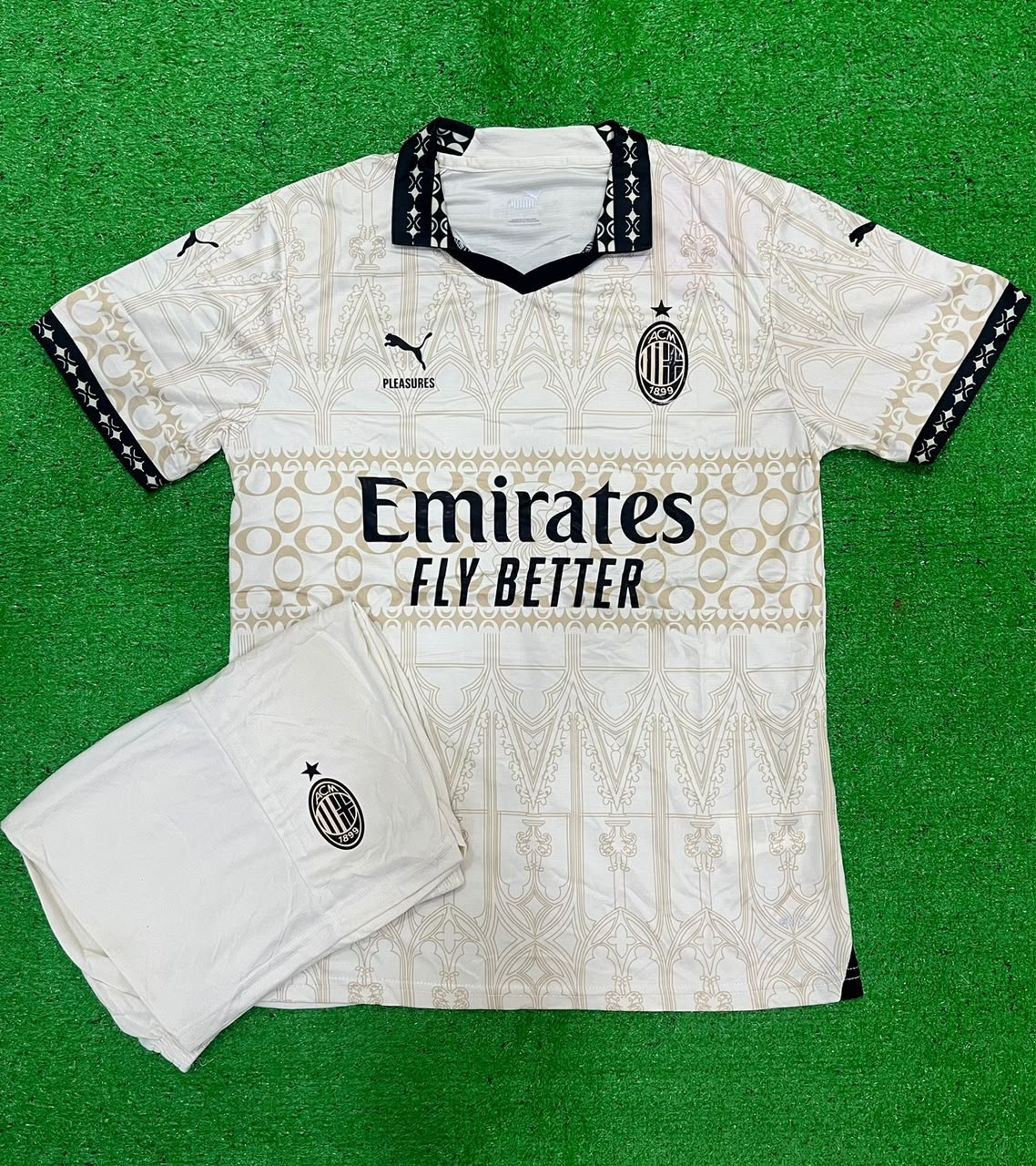 AC Milan X Pleasures White Kit Jersey Set
