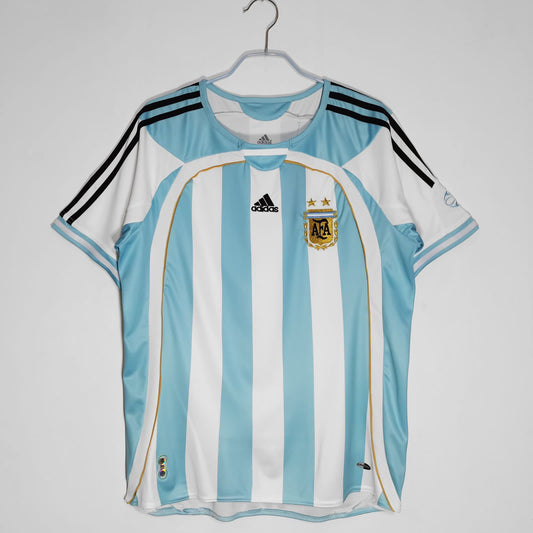 Argentina 2006 World Cup Home Jersey Half Sleeves Retro Version