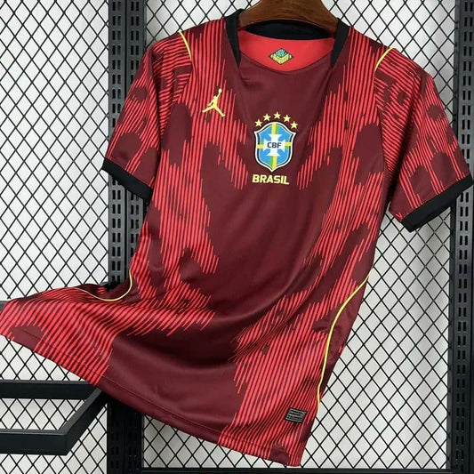 Brazil x Jordan World Cup 2026 Red Maroon Away Jersey Player Version - ClubDrip India