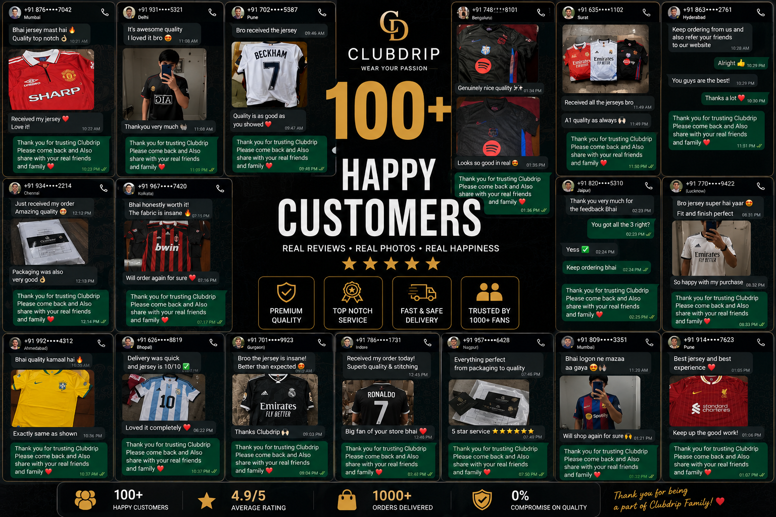 Real customer chat feedback reviews in website