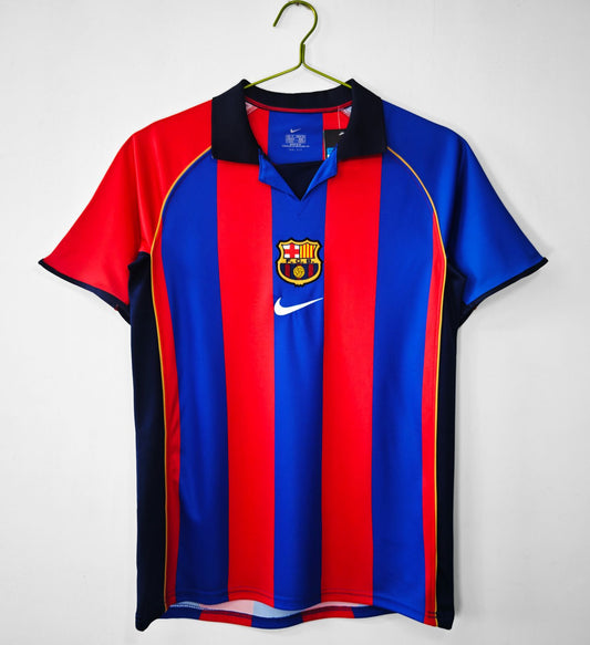 FC Barcelona 2001-02 Home Jersey Half Sleeves | Retro Version