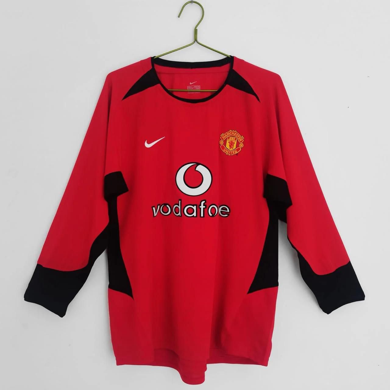 Manchester United 2002-04 Home Jersey Full Sleeves Retro Version Red - ClubDrip India