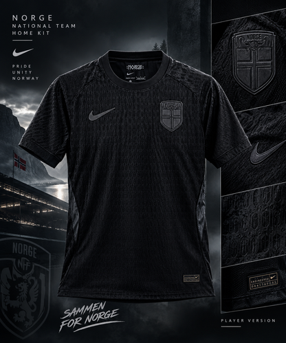 Norway World Cup 2026 Away Jersey Player Version All Black Blackout - ClubDrip India