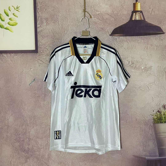Real Madrid 1999-2000 Home Jersey Half Sleeves | Retro Version