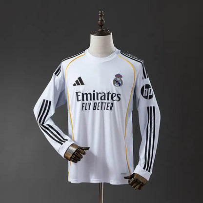 Real Madrid 2025-26 Home Jersey Full Sleeves Master Copy White - ClubDrip India
