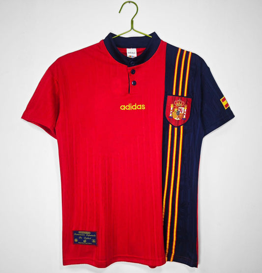 Spain 1996 Home Jersey Half Sleeves | Retro Version