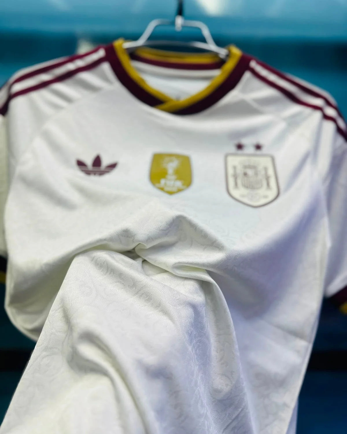 Spain 2026 World Cup Away Jersey 2 Stars Champions Badge Player Version Off White - ClubDrip India