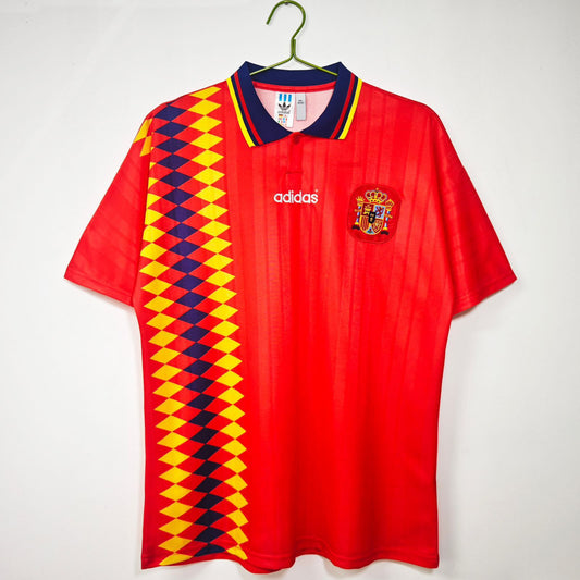 Spain 1994 World Cup Home Jersey Half Sleeves | Retro Version
