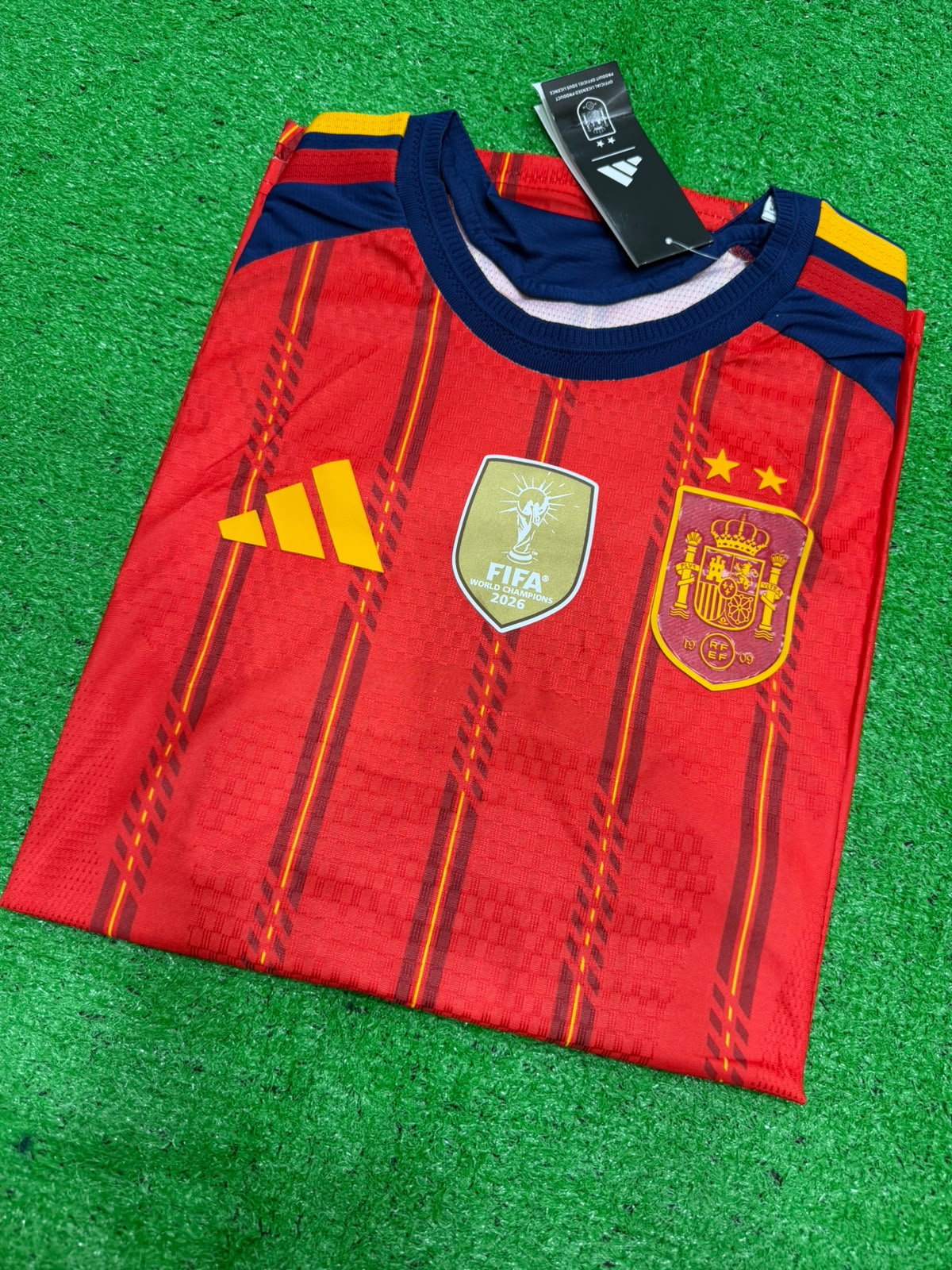 Spain 2026 World Cup 2 Stars Champions Badge Jersey Player Version Red - ClubDrip India