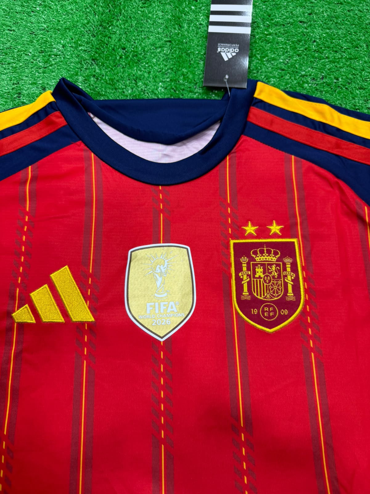 pain 2026 World Cup Home Jersey and Shorts Set – deep red jersey with deep blue shorts complete kit