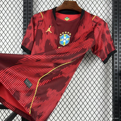 Brazil x Jordan World Cup 2026 Red Maroon Away Jersey Player Version - ClubDrip India