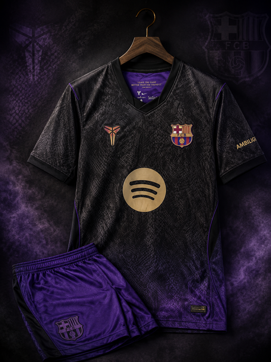 FC Barcelona 2026-27 Away Mamba Jersey Set Black Purple - ClubDrip India