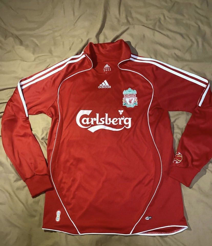 Liverpool FC 2006-08 Home Jersey Full Sleeves Retro Version Red - ClubDrip India