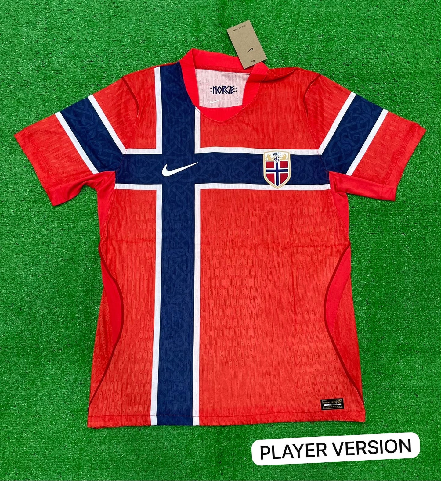 Norway World Cup 2026 Home Jersey Player Version Chile Red Nordic Cross - ClubDrip India